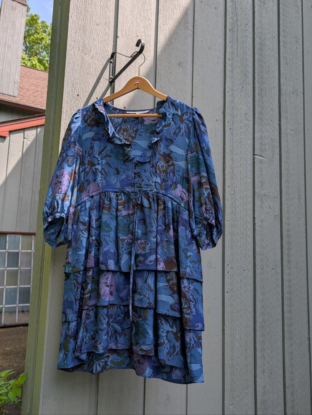 Floral Blue and Purple Mini Dress